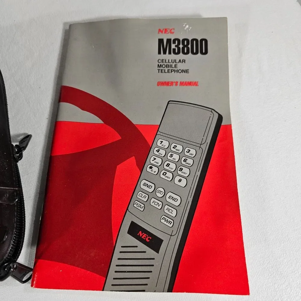 Vintage NEC‎ Cellular Mobile Phone TR5E800-31B with Original Bag/Manual UNTESTED